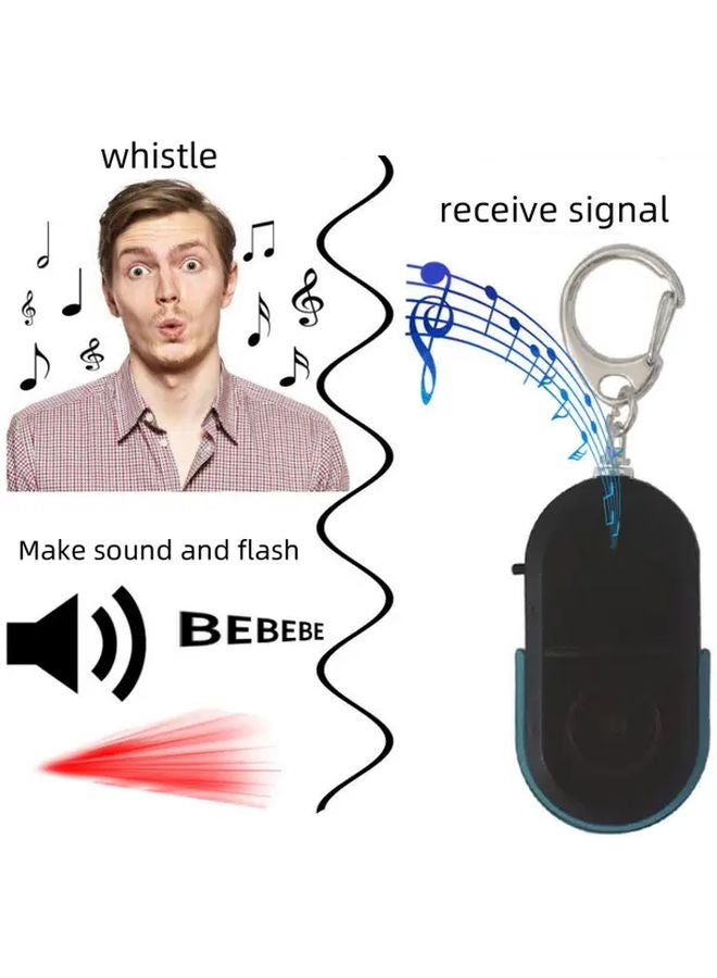 Red LED Key Finder With Whistle Sensing Voice Activated Anti Loss Keychain Flashing Light And Sound - Image 3
